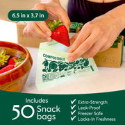 Compostable* Zip Snack Bags