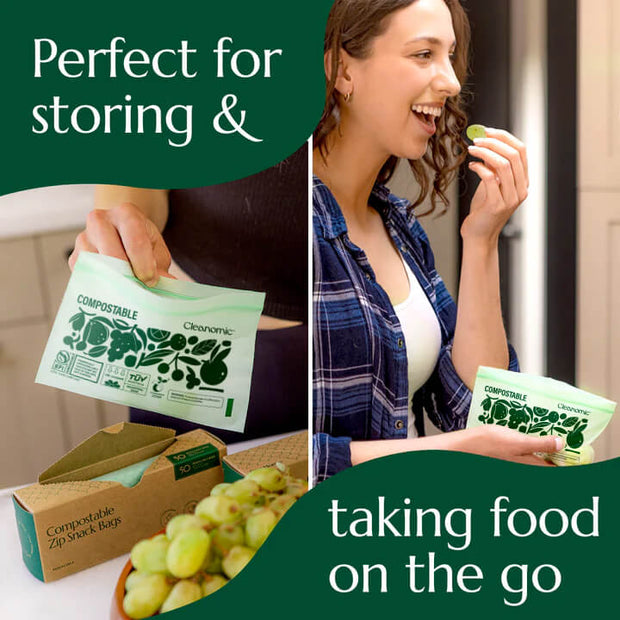 Compostable* Zip Snack Bags