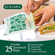 Compostable* Zip Sandwich Bags