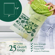 Compostable* Zip Quart Bags