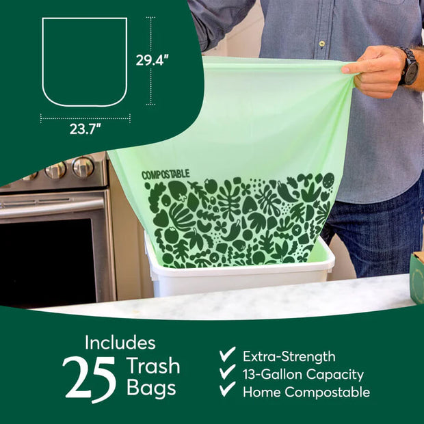 Compostable 13-Gallon Trash Bags