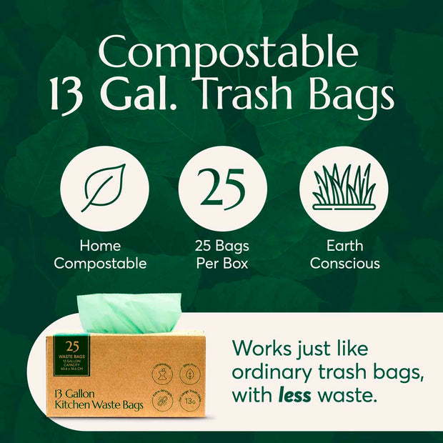 Compostable 13-Gallon Trash Bags