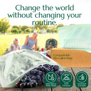 Compostable* Zip Gallon Bags