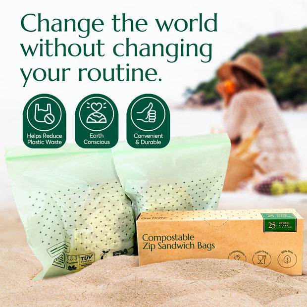 Compostable* Zip Sandwich Bags